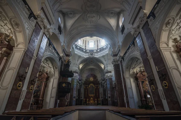 Innsbruck Austria October 2018 Details Main Nave Jehabitenkirche Innsbruck Jesuit — 图库照片