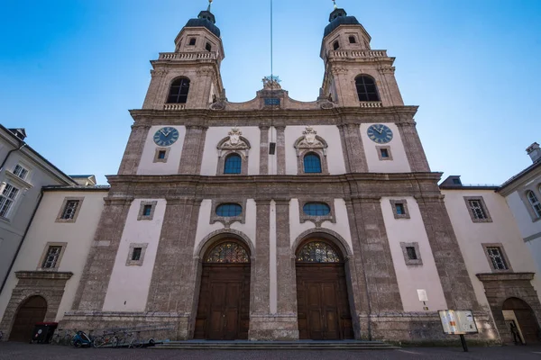 Innsbruck Österrike Oktober 2018 Extern Över Jesuitenkirche Innsbruck Jesuitkyrkan Innsbruck — Stockfoto