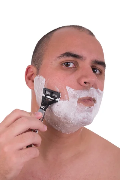 L'homme se rase le visage — Photo