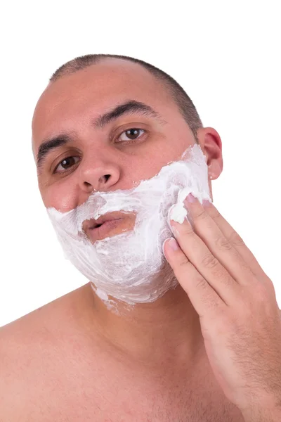 Hombre afeitándose la cara — Foto de Stock