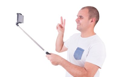 Adam bir selfie elde