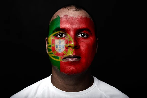 Adam Portekiz bayrağı ile — Stok fotoğraf