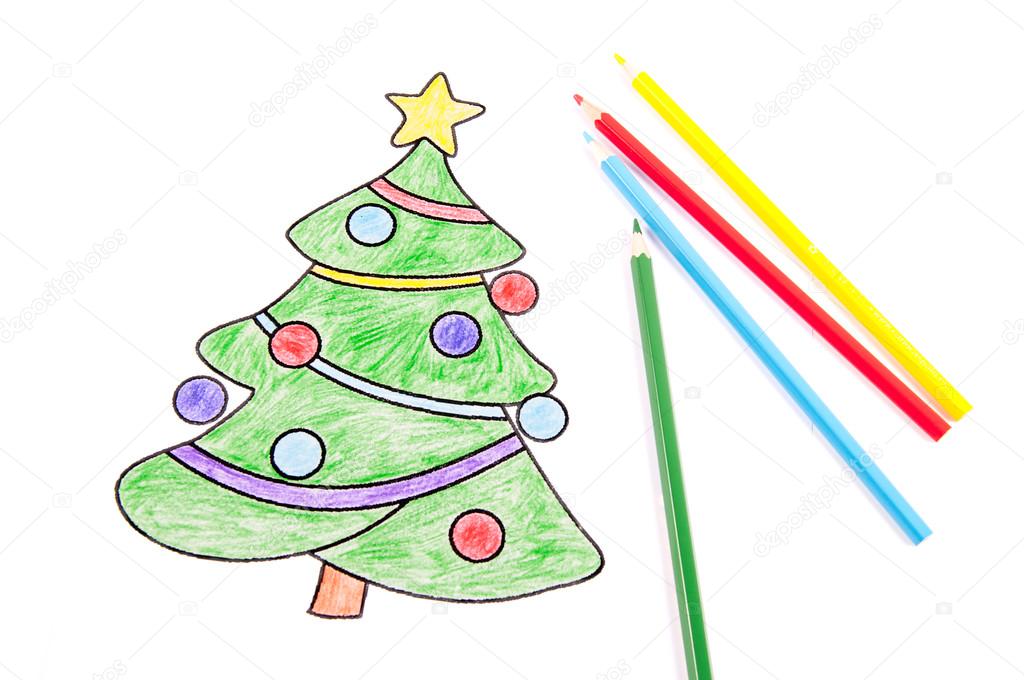 Drawing of a Christmas tree