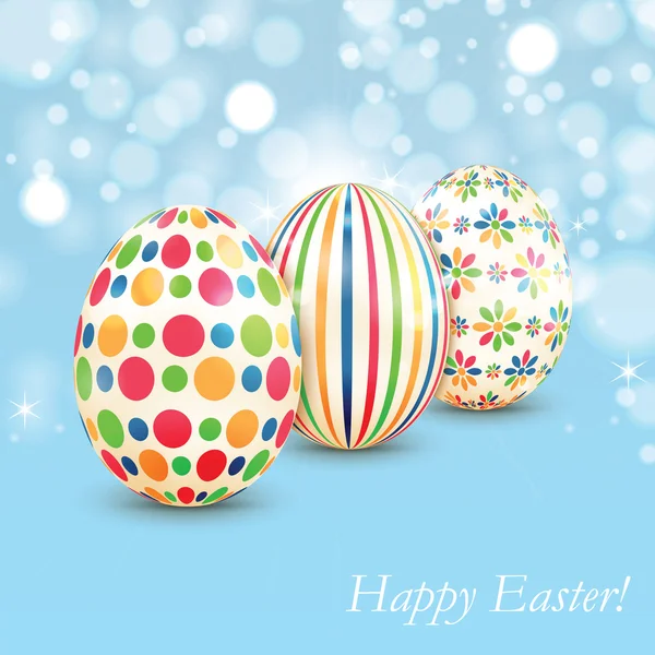 Fondo con coloridos huevos de Pascua — Vector de stock