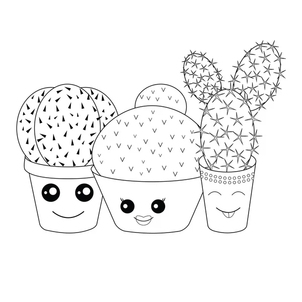 Színezés a kaktuszok — Stock Vector