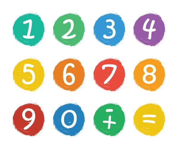 Zahlen set.Nummern set.bunte Symbole mit Zahlen isoliert auf weißem Hintergrund — Stockvektor