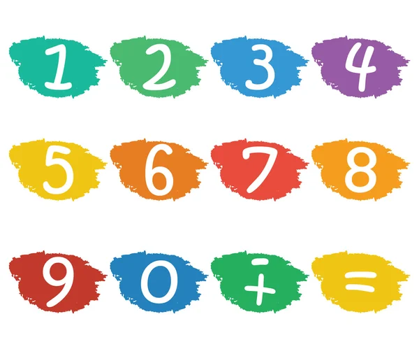 Numbers set.Numbers set.Colorful icons with numbers isolated on white background — Stock Vector