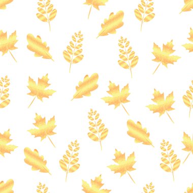 Altın yaprak akçaağaç, meşe, rowan seamless modeli