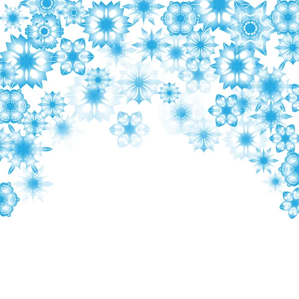 Christmas and New Year's design with blue snowflakes isolated on — Stock Vector