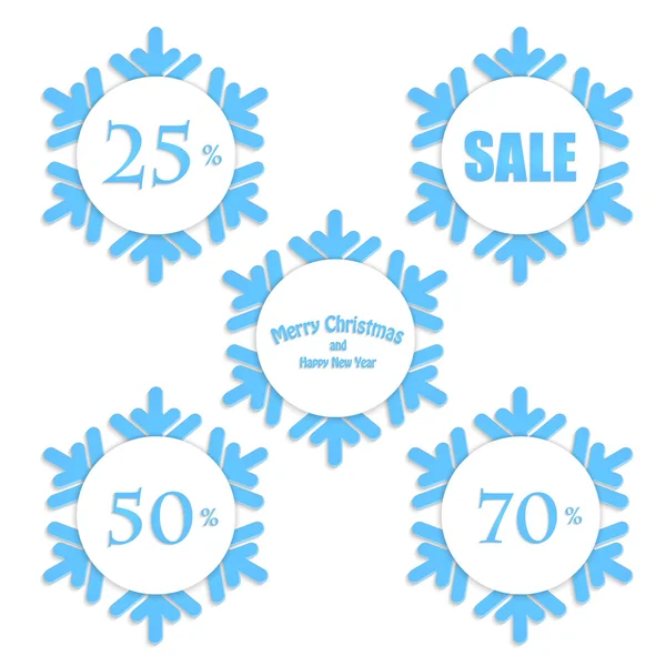 Noel ve yeni yıl etiketleri içinde şekil kar taneleri Satılık ben