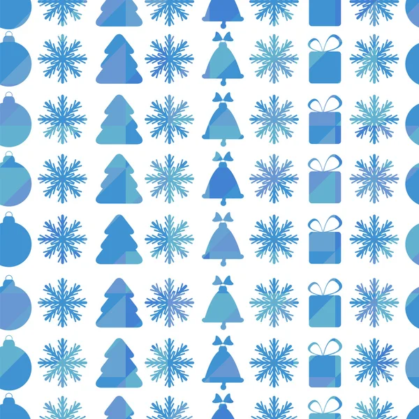 Patrón sin costuras de Navidad y Año Nuevo con copos de nieve, Christm — Archivo Imágenes Vectoriales