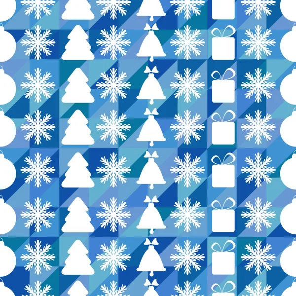 Christmas and New Year seamless pattern with snowflakes, Christm — Stock Vector