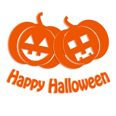 Beyaz arka plan üzerinde Cadılar Bayramı için izole iki turuncu kabak