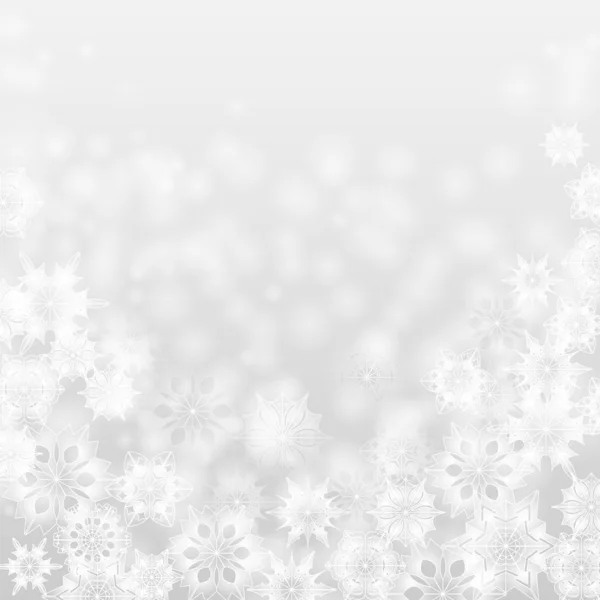 Navidad y Año Nuevo fondo abstracto con copos de nieve — Vector de stock