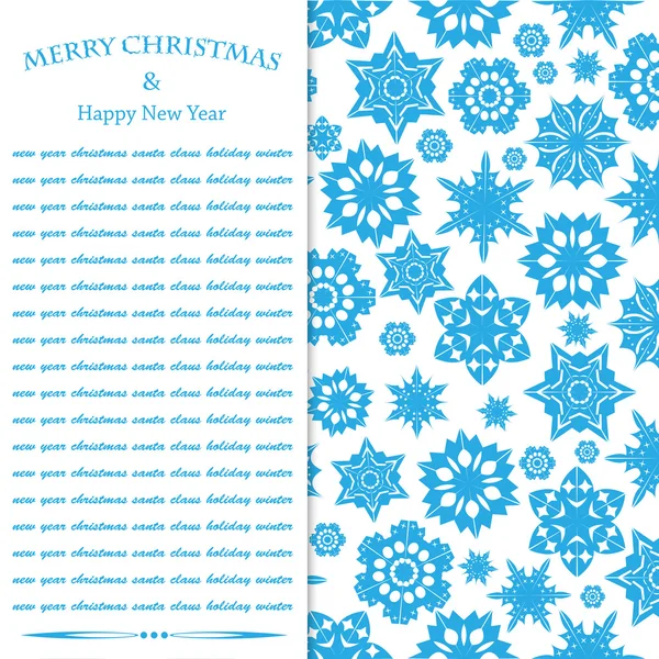 Christmas and New Year's background with snowflakes and place fo — Stock Vector