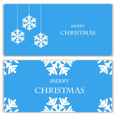 Noel ve yılbaşı Banner ile kar taneleri kümesi