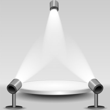 Stüdyo ile bir podyum ve sahne ışıkları