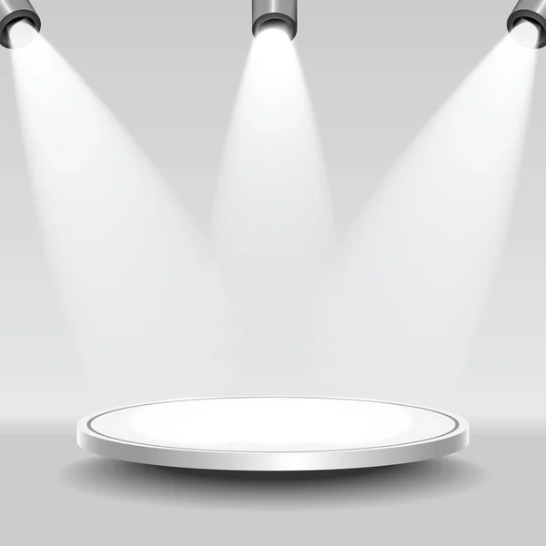 Stüdyo ile bir podyum ve sahne ışıkları 