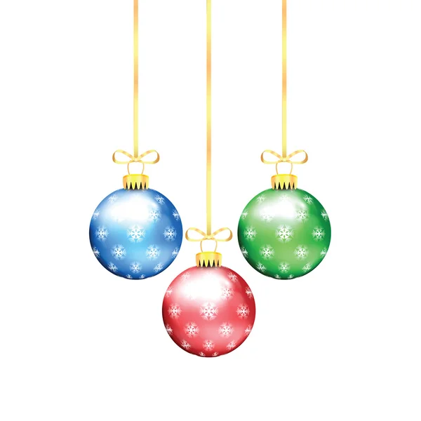 Decoraciones de árboles de Navidad y Año Nuevo aisladas en una espalda blanca — Vector de stock