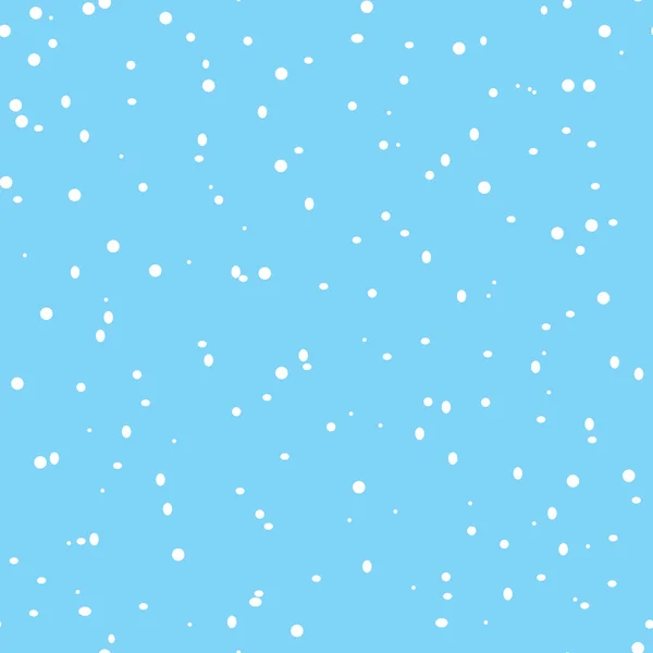 Seamless pattern with falling snowflakes on a blue background — Stock Vector