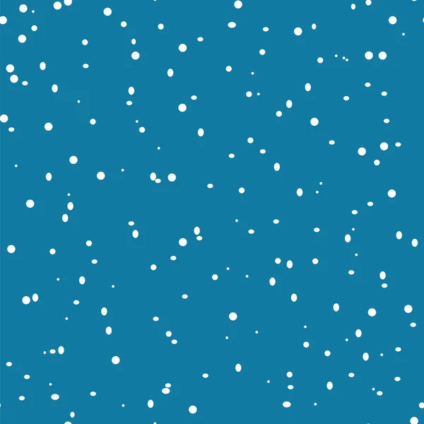 Modèle sans couture avec des flocons de neige tombant sur un fond bleu — Image vectorielle