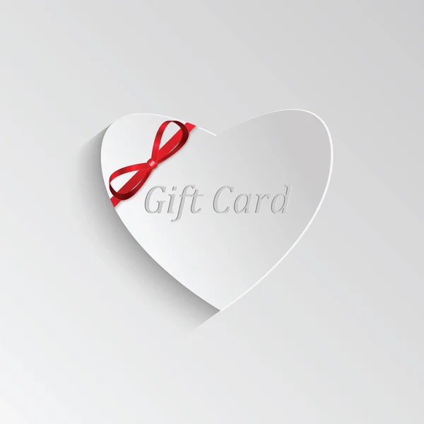 Gift card in the form of heart for Valentine's day — Stock Vector