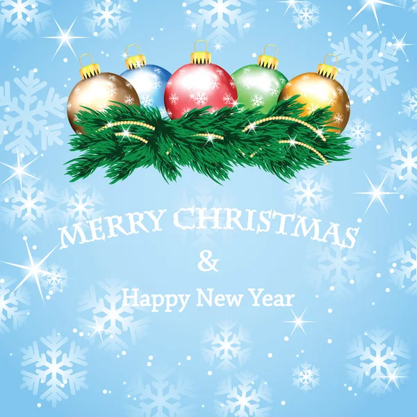 Neues Jahr und Weihnachtsdesign mit Christbaum und Weihnachten — Stockvektor