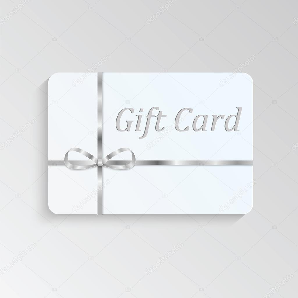 Gift card with silver bow