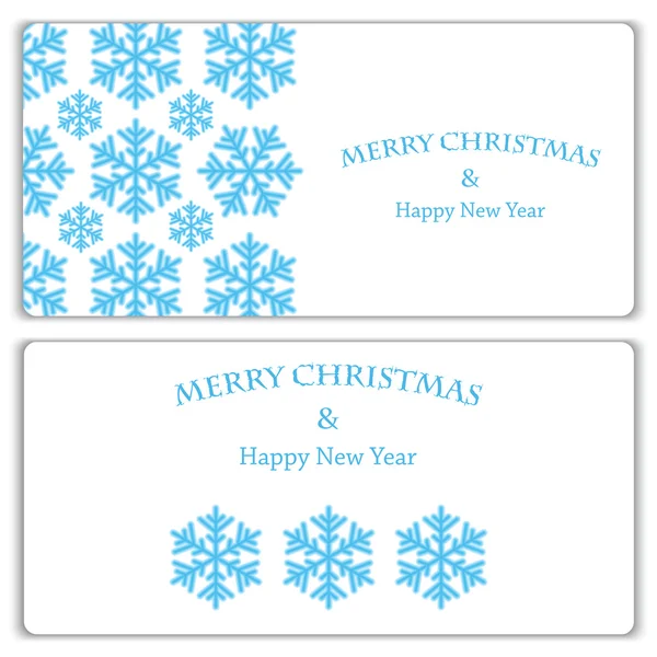 Set of Christmas and New Year banners with snowflakes — Stock Vector