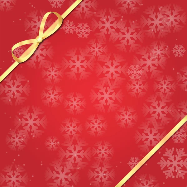 Vánoce a nový rok pozadí s sněhové vločky a zlatá ribb — Stockový vektor