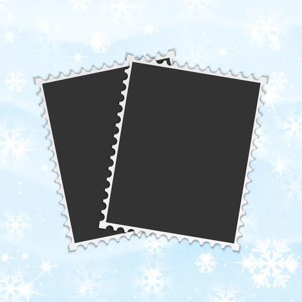 Framework for a photo on snow background — Stock Vector