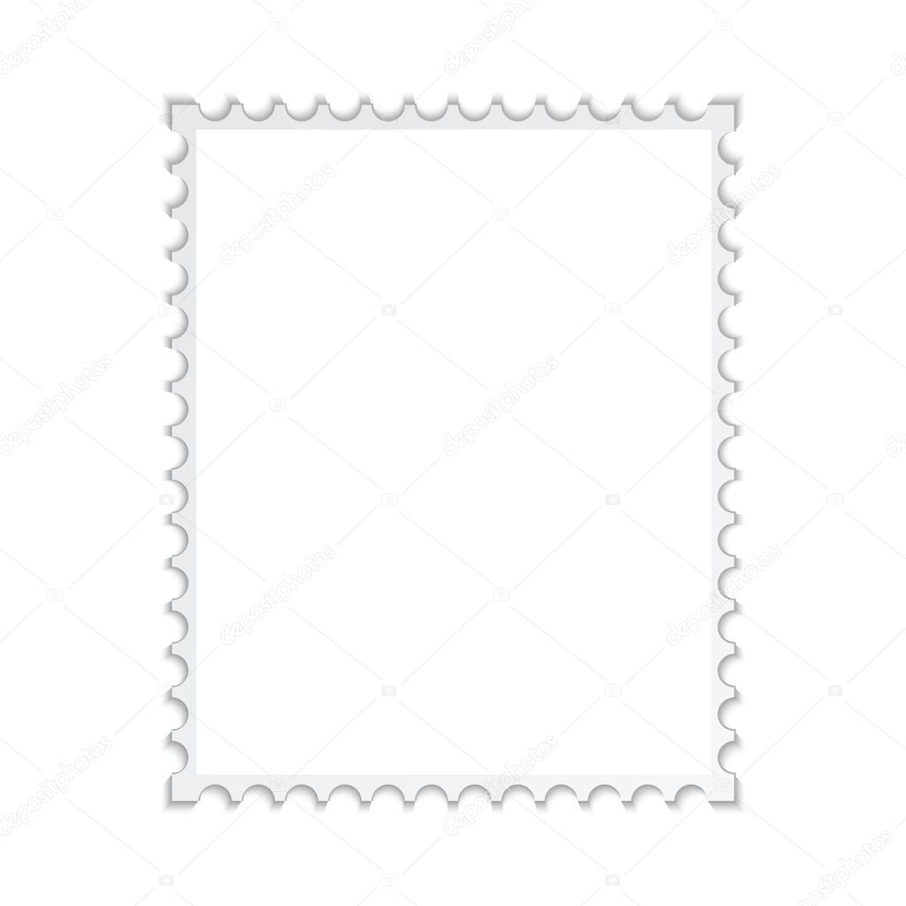 Blank stamp frame Isolated on white background 