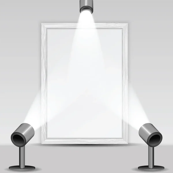 Art gallery and spotlights with place for your design Stock Vector by