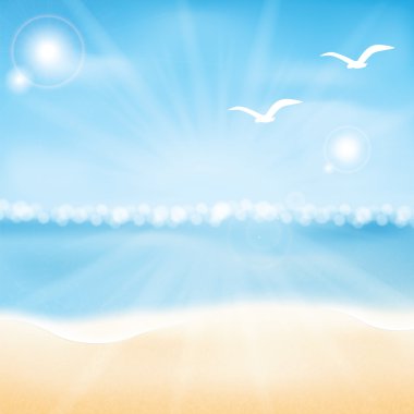 deniz manzarası vektör çizim