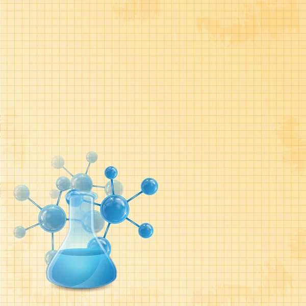 Reagenzgläser und Moleküle — Stockvektor