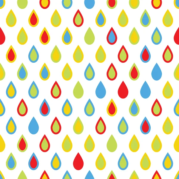 Seamless pattern with colorful drops on white background — Stock Vector