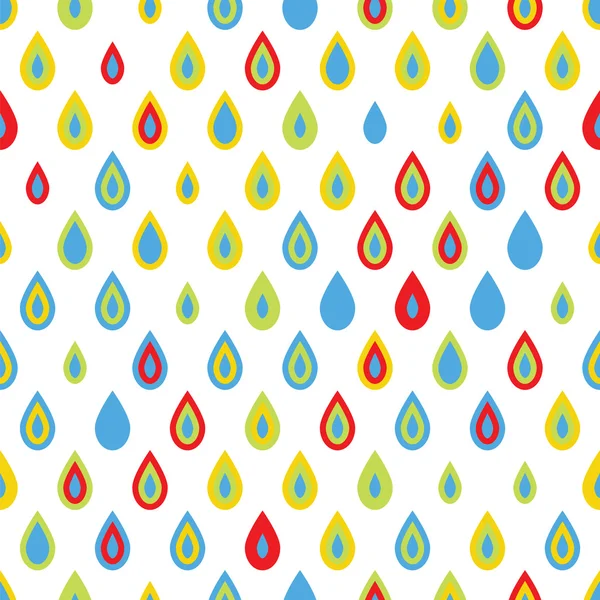 Seamless pattern with colorful drops on white background — Stock Vector