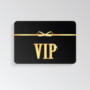 Parlak harfler ve kurdele ile altın Vip kart