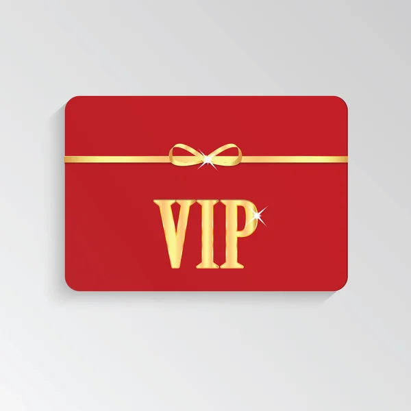 Gold VIP cards with shiny letters and ribbon — Stock Vector