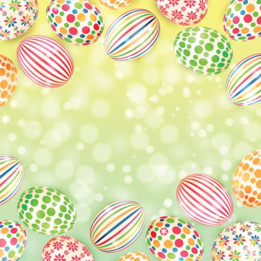Renkli yumurtalarla Paskalya arkaplanı