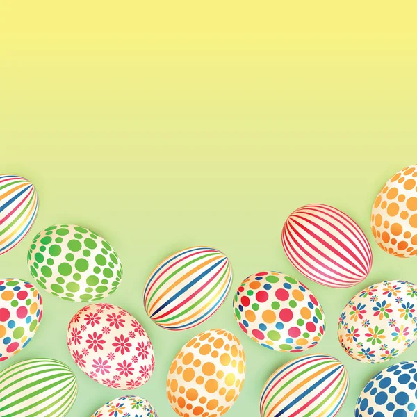 Tło wielkanocne z kolorowymi jajkami — Wektor stockowy