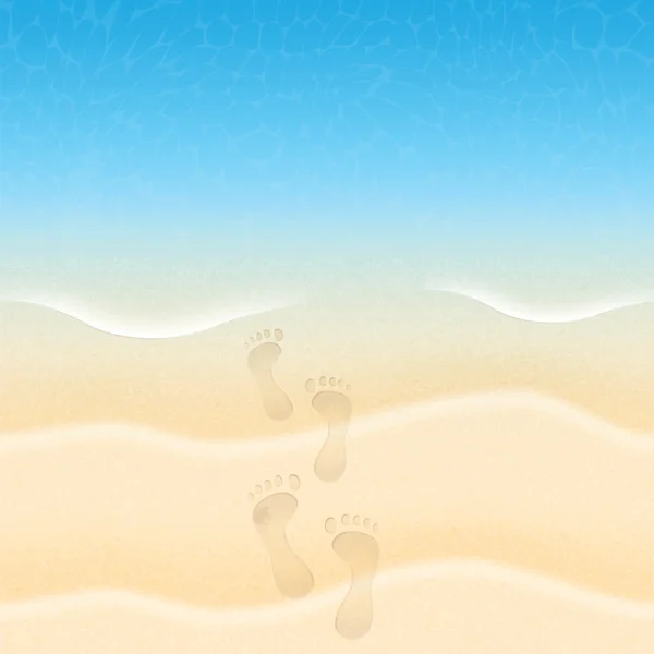 Летний фон с пляжем и морем — стоковый вектор