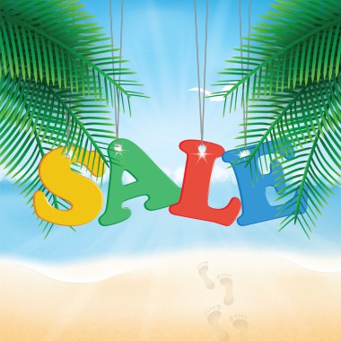 vektör soyut yaz Satılık poster plaj arka plan