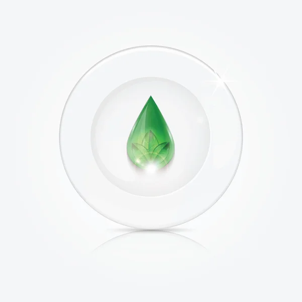 Platos limpios y gota verde — Vector de stock