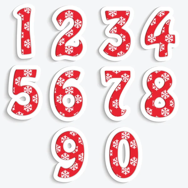 クリスマス デザインの数字 — ストックベクタ