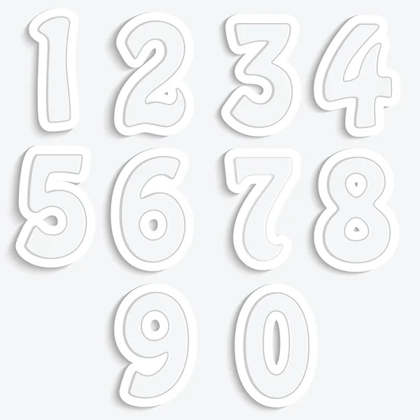 Verzameling van getallen geïsoleerd op witte achtergrond — Stockvector