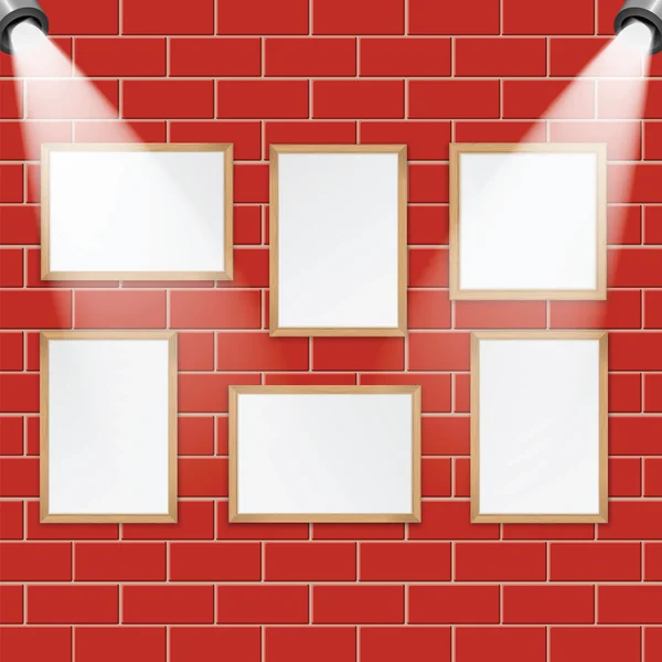 Art gallery and spotlights with place for your design Stock Vector