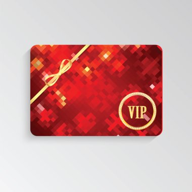Altın harfleri ve kurdele ile Vip kart