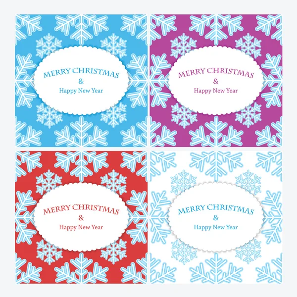 Christmas and New Year's backgrounds with snowflakes — Stock Vector