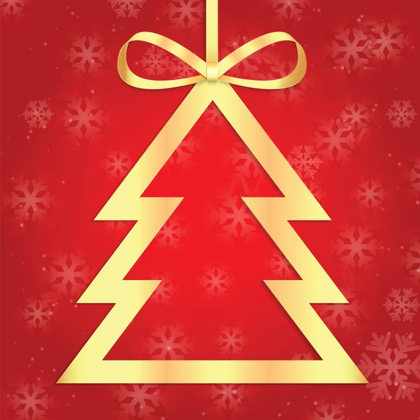 Weihnachten und Neujahr Hintergrund mit Weihnachtsbaum und Schneeflocke — Stockvektor